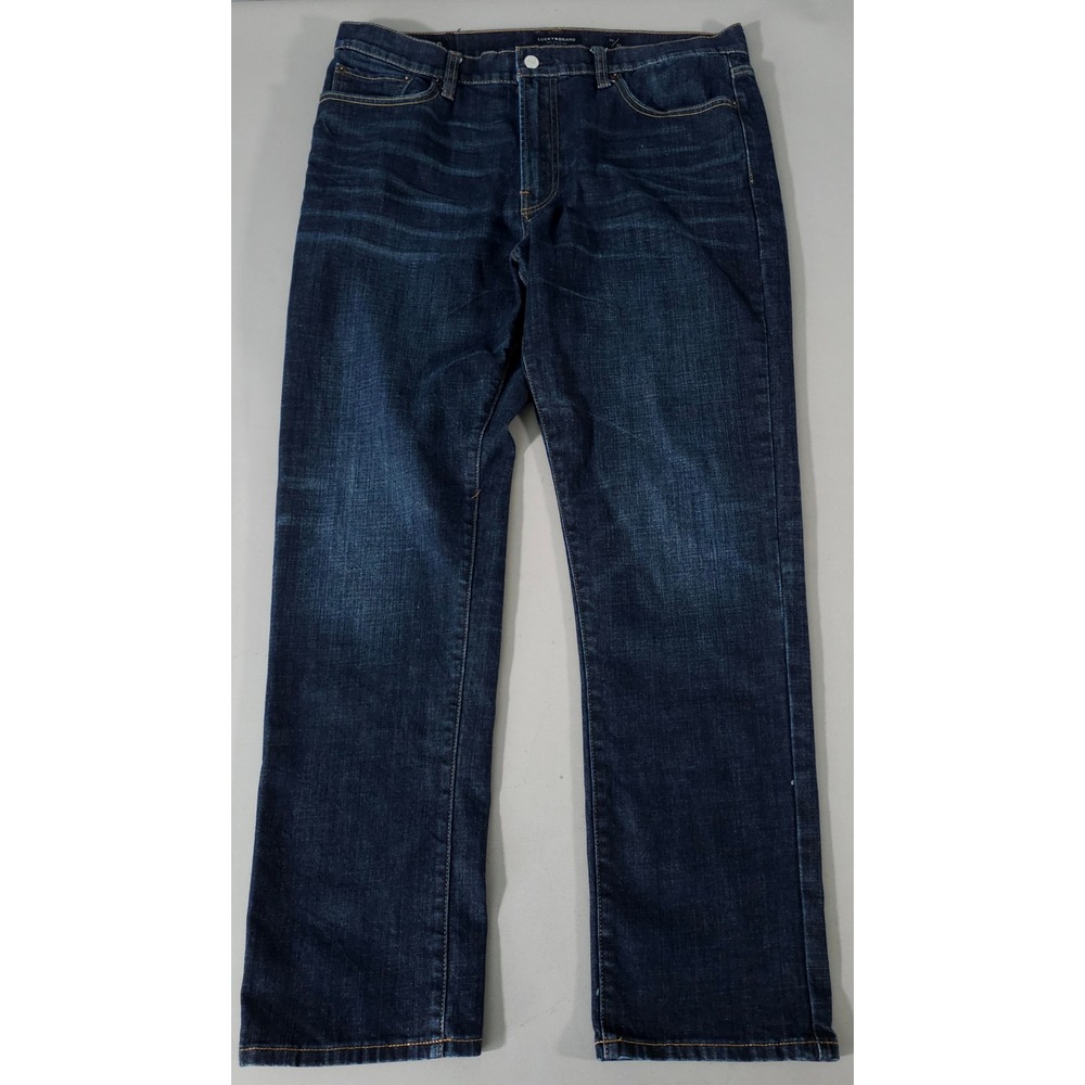 Lucky Brand 410 Athletic Slim‎ Mens 36/32 Blue Dark Wash Stretch Denim Jeans